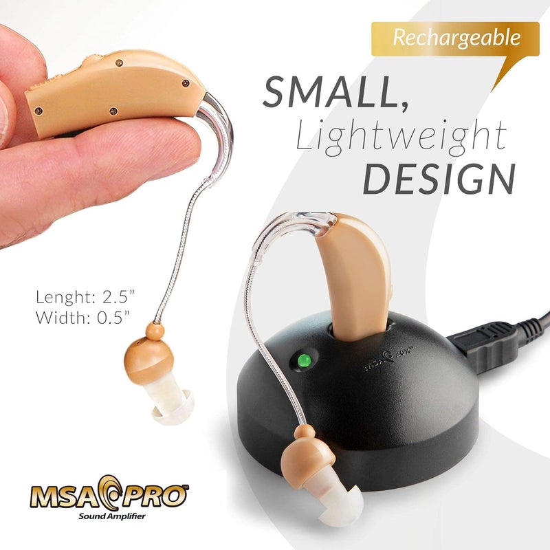 MSA 30X MSA PRO Sound Amplifier, Amplifies Sound by 30 Times, Up to 20 Hours Continuous Use, Lightweight, Nearly Invisible, Adjustable Volume, Fast Charging, Nude, 1ct - Image 4